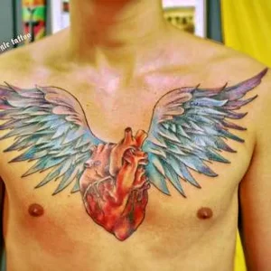 Фото тату сердце с крыльями 02.01.22 №0010 - tattoo heart - tattoo-photo.ru