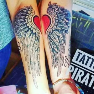 Фото тату сердце с крыльями 02.01.22 №0011 - tattoo heart - tattoo-photo.ru