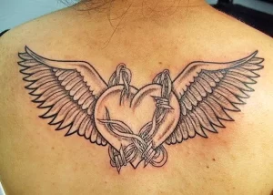 Фото тату сердце с крыльями 02.01.22 №0014 - tattoo heart - tattoo-photo.ru