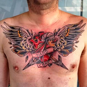 Фото тату сердце с крыльями 02.01.22 №0020 - tattoo heart - tattoo-photo.ru
