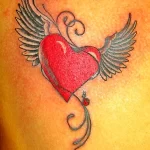 Фото тату сердце с крыльями 02.01.22 №0024 - tattoo heart - tattoo-photo.ru