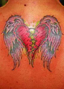 Фото тату сердце с крыльями 02.01.22 №0027 - tattoo heart - tattoo-photo.ru