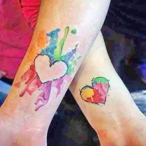 Фото тату сердце цветное 02.01.22 №0003 - tattoo heart - tattoo-photo.ru