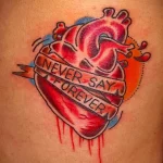 Фото тату сердце цветное 02.01.22 №0006 - tattoo heart - tattoo-photo.ru