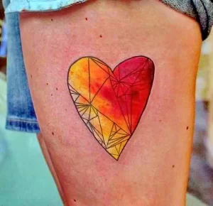 Фото тату сердце цветное 02.01.22 №0015 - tattoo heart - tattoo-photo.ru