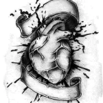 Фото эскиз тату сердце 02.01.22 №0020 - tattoo heart - tattoo-photo.ru