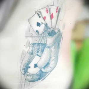 Фото тату боксерские перчатки 30.07.22 №0096 - tattoo boxing gloves - tattoo-photo.ru