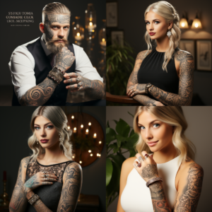 A beautiful woman with large, beautiful tattoos presenting an FAQ about custom wedding rings 1