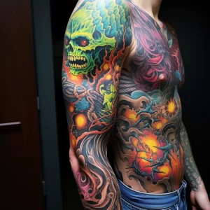 A man with a full sleeve of vibrant mythological cre f fca a ddeacc _1_2 tattoo-photo.ru 018