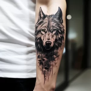 A man with a striking tattoo of a wolf on his forear aa b d bed ebdef _1_2 tattoo-photo.ru 027