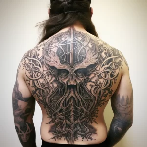 A person with a large intricate back tattoo featurin ffab c aa aacf _1 tattoo-photo.ru 044