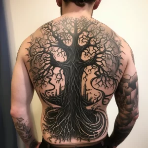 A person with a large intricate back tattoo featurin ffab c aa aacf tattoo-photo.ru 043
