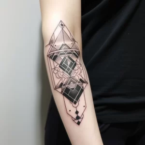 A woman with a detailed geometric pattern tattoo on dfe fb b adbbe _1_2_3 tattoo-photo.ru 056