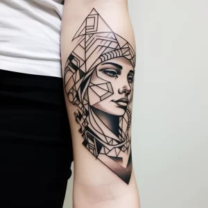 A woman with a detailed geometric pattern tattoo on dfe fb b adbbe tattoo-photo.ru 053