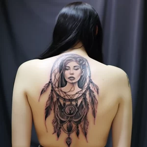 A woman with an artful tattoo of a dreamcatcher on h dba abd a ac eefaea _1_2_3 tattoo-photo.ru 077