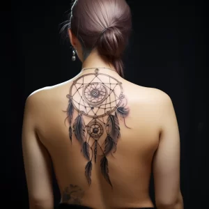 A woman with an artful tattoo of a dreamcatcher on h dba abd a ac eefaea tattoo-photo.ru 074