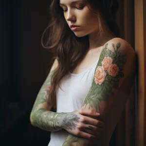 A woman with delicate floral tattoos on her arm gazi ccddf e f ffa affad _1_2 tattoo-photo.ru 081