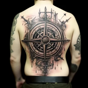 An individual with a tattoo of a compass and map on afae aa a a eff tattoo-photo.ru 091