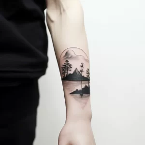 An individual with a tattoo of a minimalist landscap eebae c b ddefa _1_2 tattoo-photo.ru 097