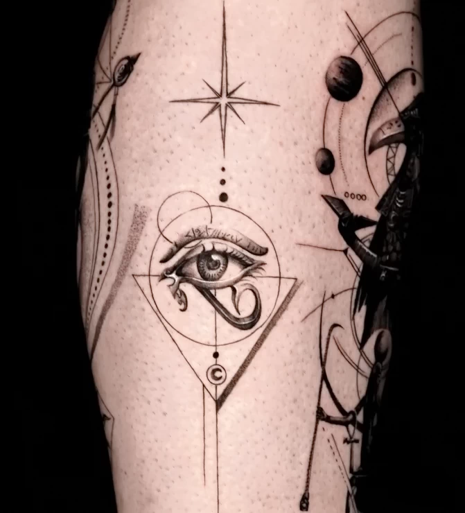 Пример рисунка тату Глаз Гора (Уаджет) №48 - tattoo-photo.ru