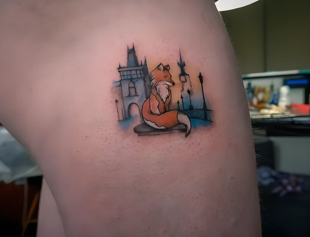 Пример рисунка тату лиса №06 - tattoo-photo.ru