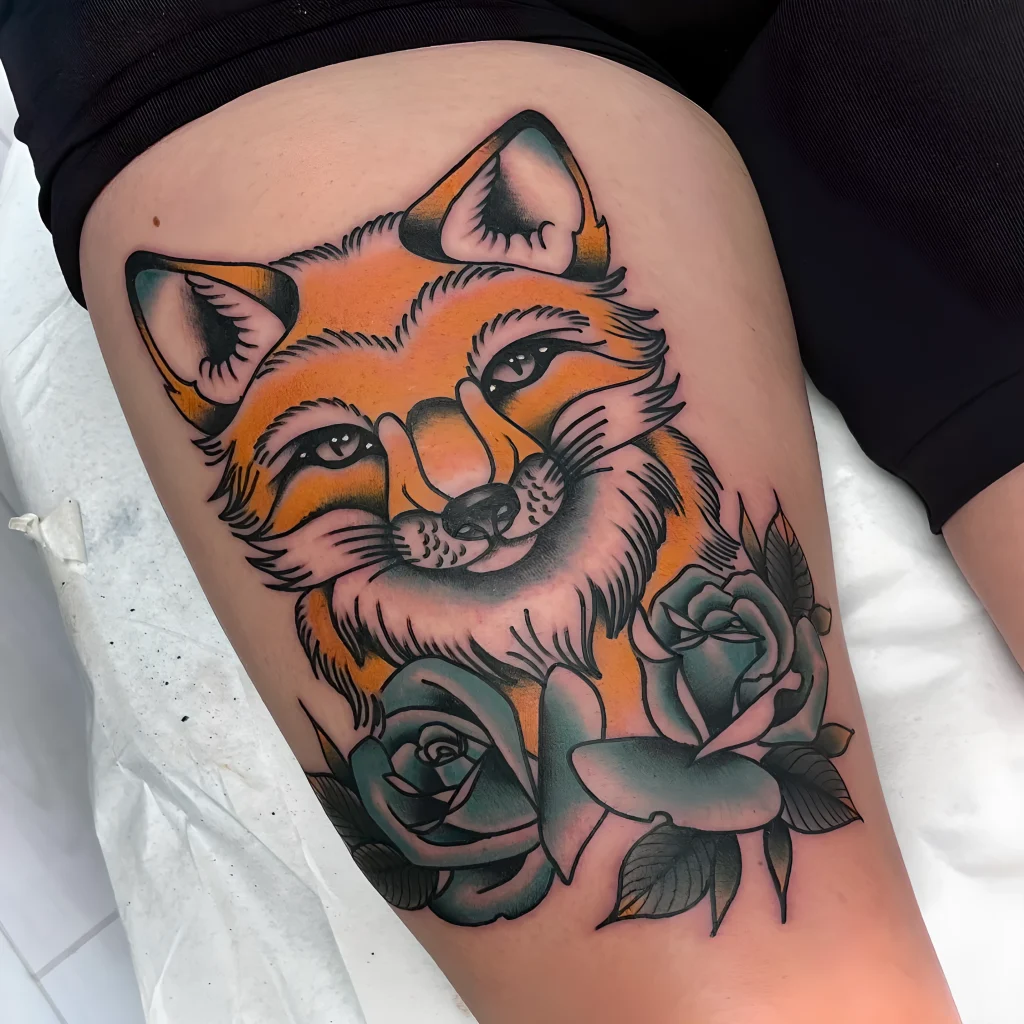 Пример рисунка тату лиса №07 - tattoo-photo.ru