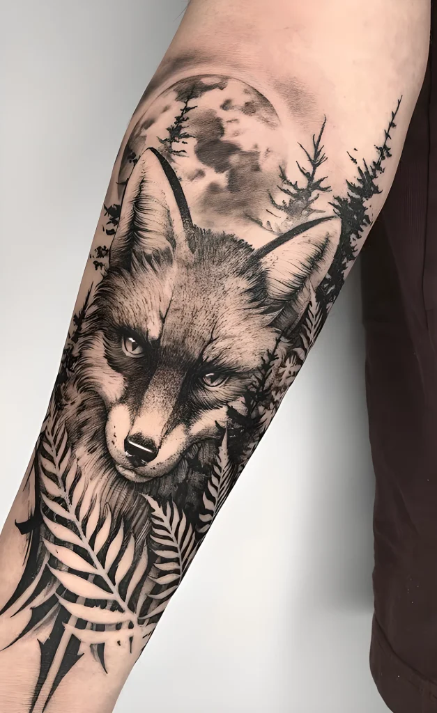 Пример рисунка тату лиса №08 - tattoo-photo.ru