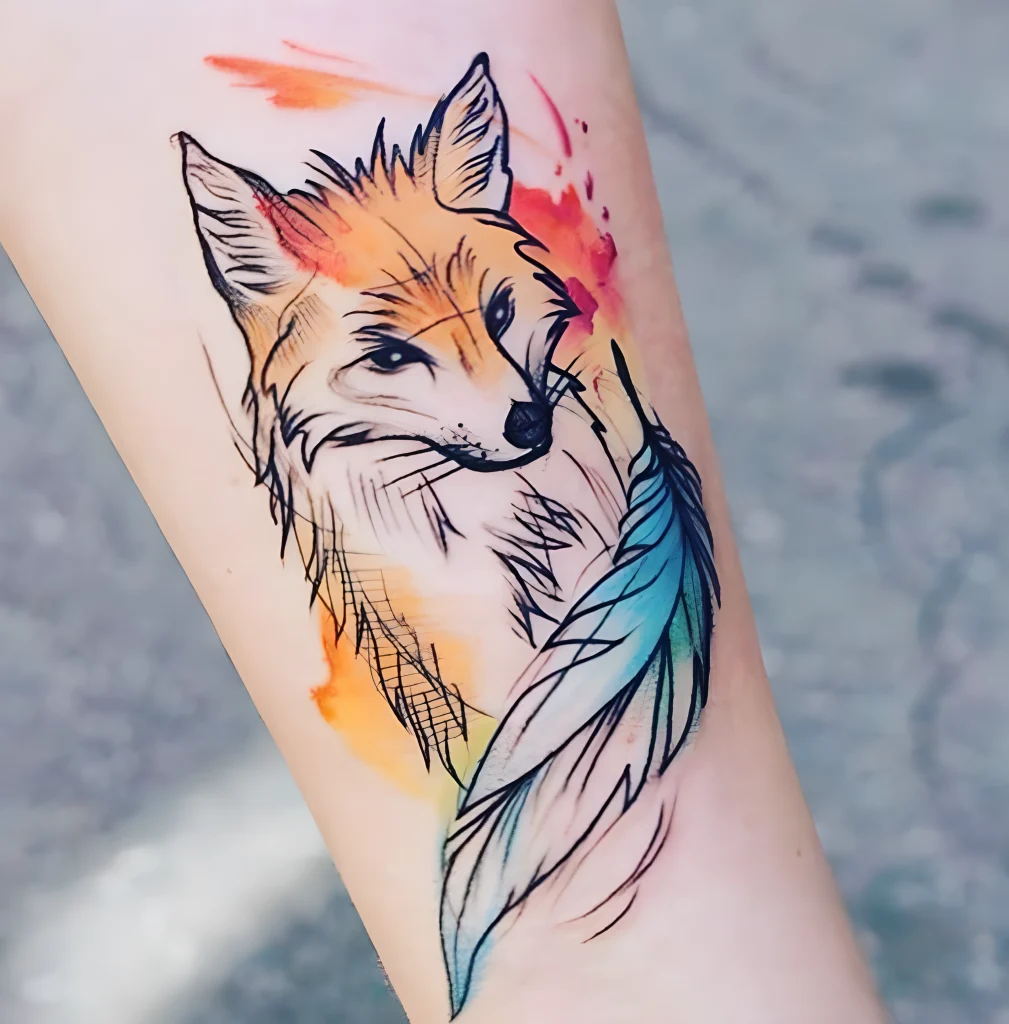 Пример рисунка тату лиса №09 - tattoo-photo.ru