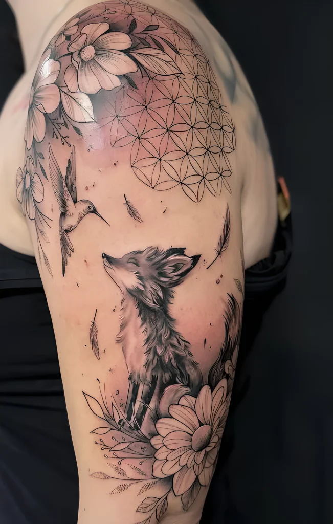 Пример рисунка тату лиса №10 - tattoo-photo.ru