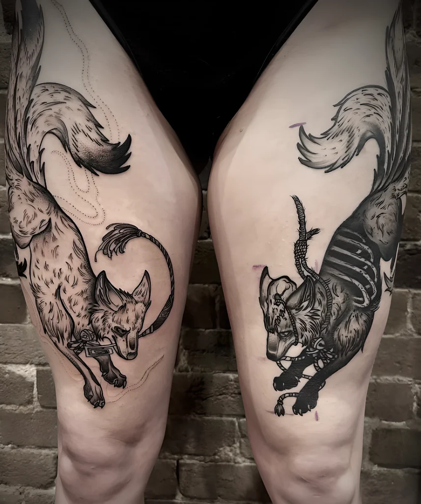 Пример рисунка тату лиса №12 - tattoo-photo.ru