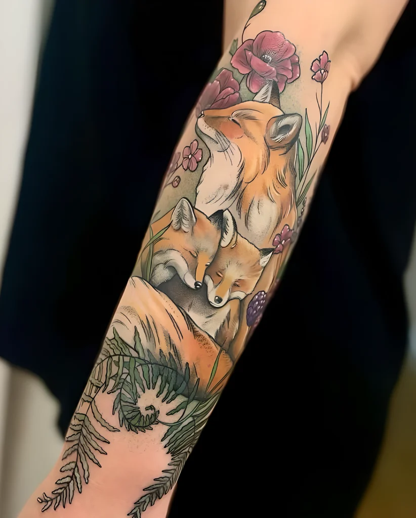 Пример рисунка тату лиса №13 - tattoo-photo.ru