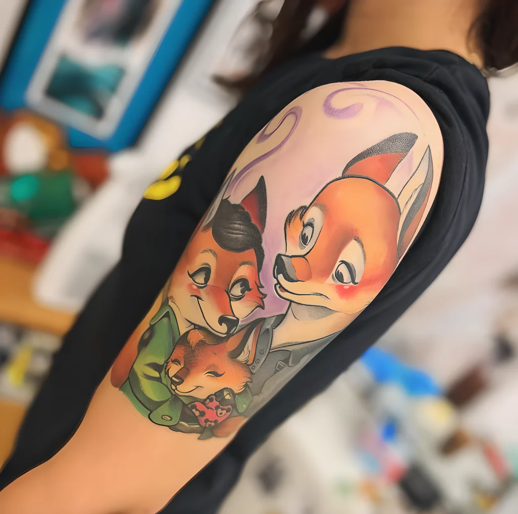 Пример рисунка тату лиса №14 - tattoo-photo.ru
