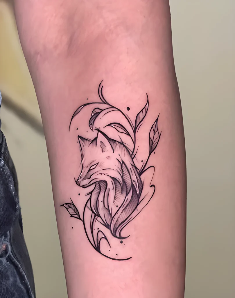 Пример рисунка тату лиса №16 - tattoo-photo.ru