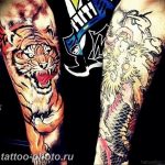 фото тату тигр и дракон 07.12.2018 №017 - tattoo tiger and dragon - tattoo-photo.ru