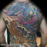 фото тату тигр и дракон 07.12.2018 №022 - tattoo tiger and dragon - tattoo-photo.ru