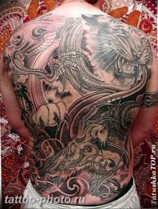 фото тату тигр и дракон 07.12.2018 №032 - tattoo tiger and dragon - tattoo-photo.ru
