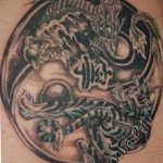 фото тату тигр и дракон 07.12.2018 №082 - tattoo tiger and dragon - tattoo-photo.ru