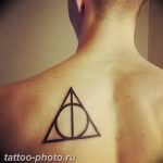фото тату треугольник с кругом 11.12.2018 №053 - triangle with - tattoo-photo.ru
