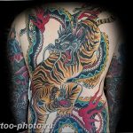 фото тату тигр и дракон 07.12.2018 №006 - tattoo tiger and dragon - tattoo-photo.ru