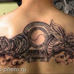 фото тату тигр и дракон 07.12.2018 №053 - tattoo tiger and dragon - tattoo-photo.ru