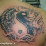 фото тату тигр и дракон 07.12.2018 №057 - tattoo tiger and dragon - tattoo-photo.ru