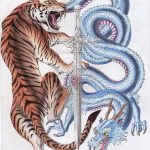 фото тату тигр и дракон 07.12.2018 №065 - tattoo tiger and dragon - tattoo-photo.ru