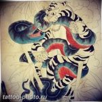 фото тату тигр и дракон 07.12.2018 №081 - tattoo tiger and dragon - tattoo-photo.ru