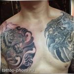 фото тату тигр и дракон 07.12.2018 №086 - tattoo tiger and dragon - tattoo-photo.ru