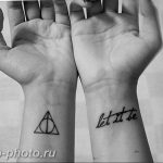 фото тату треугольник с кругом 11.12.2018 №065 - triangle with - tattoo-photo.ru