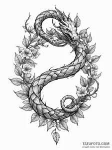 Tattoo sketch an uroboros serpent with a body... - эскиз тату (№1751022173_0, 27.06.2025 11:02) — tattoo-photo.ru