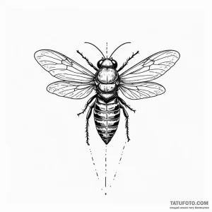 Tattoo sketch a cicada with a subtle, hidden... - эскиз тату (№1751026333_0, 27.06.2025 12:12) — tattoo-photo.ru