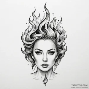 Tattoo design a burning photograph, but the i... - эскиз тату (№1751026408_0, 27.06.2025 12:13) — tattoo-photo.ru