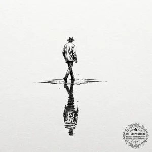 Tattoo design a person's reflection in a pudd... - эскиз тату (№1751028455_0, 27.06.2025 12:47) — tattoo-photo.ru