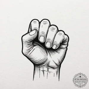 Fist, artistic tattoo sketch, blackwork tatto... - эскиз тату (№1751030932_0, 27.06.2025 13:28) — tattoo-photo.ru